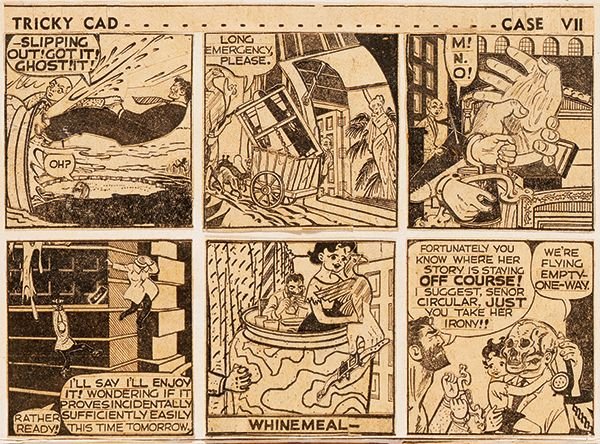 Jess, Tricky Cad: Case VII (detail), paste up, 1957