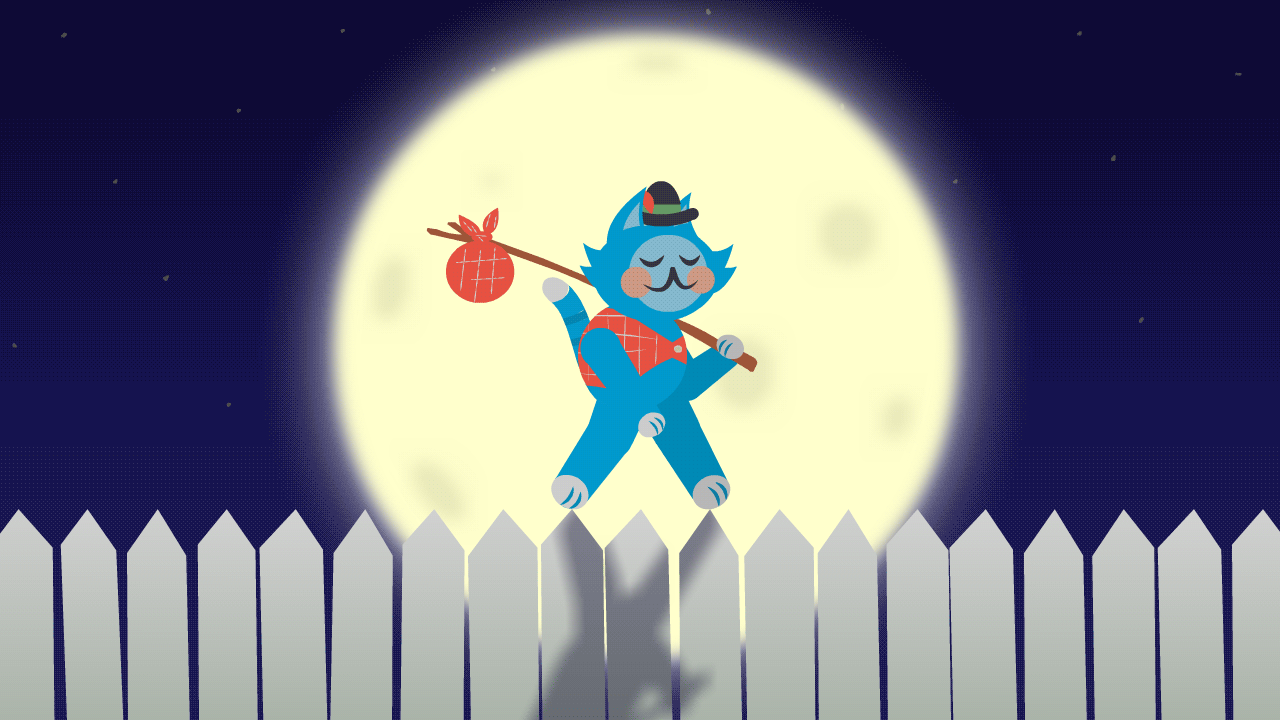 Little Alfonso night walk character animation for Adobe Animate tutorials